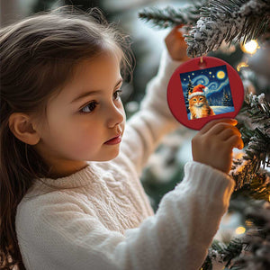 Christmas Van Gogh Cat Christmas Ornament In Santa Hat Starry Night TS12 Print Your Wear