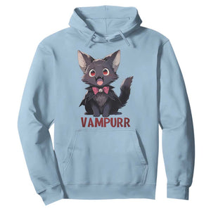 Halloween Black Vampire Cat Hoodie Vampurr Cute Kitty Lover TS12 Light Blue Print Your Wear