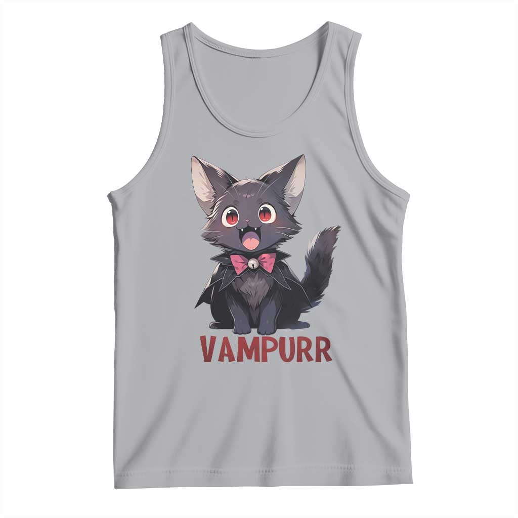 Halloween Black Vampire Cat Tank Top Vampurr Cute Kitty Lover TS12 Athletic Heather Print Your Wear