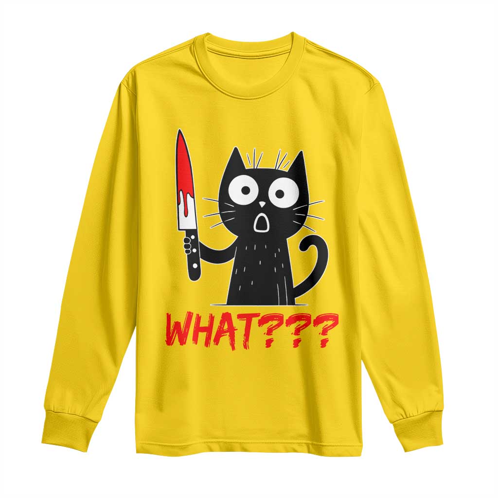 Black Cat Halloween Long Sleeve Shirt What Killer Kitten With Knife TS12 Daisy Print Your Wear