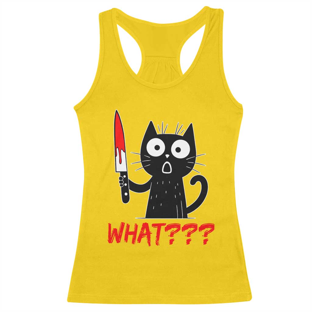 Black Cat Halloween Racerback Tank Top What Killer Kitten With Knife TS12 Daisy Print Your Wear
