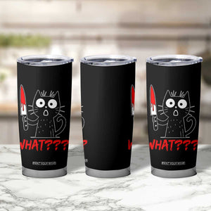 Black Cat Halloween Tumbler Cup What Killer Kitten With Knife TS12 Print Your Wear