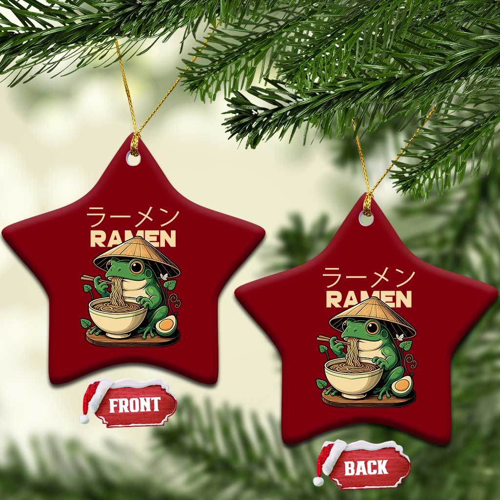 Frog Eating Ramen Ceramic Ornament Funny Japanese Food Lover Anime TS12 Print Your Wear