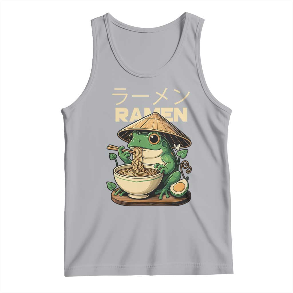 Frog Eating Ramen Tank Top Funny Japanese Food Lover Anime TS12 Athletic Heather Print Your Wear