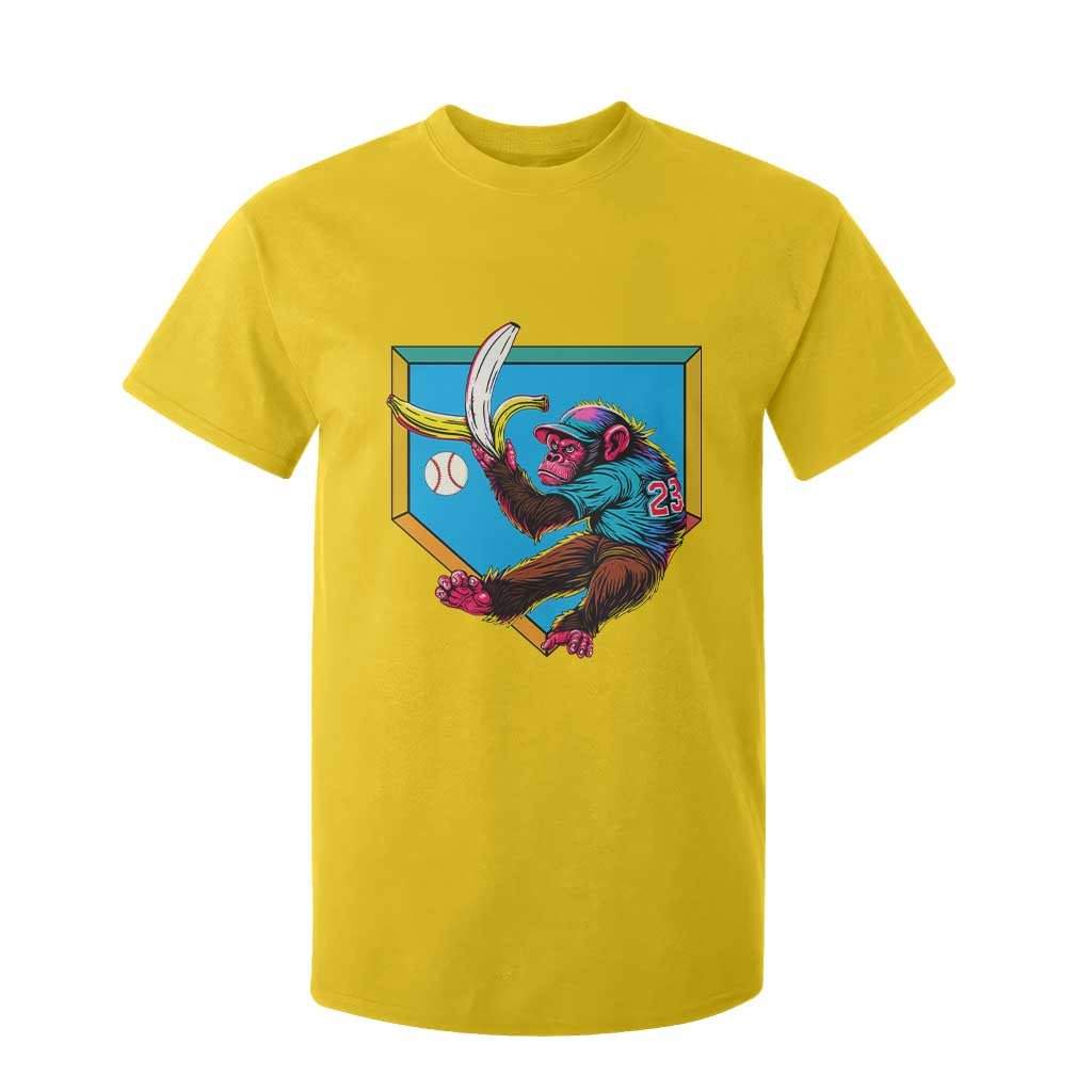 Funny Monkey Playing Baseball With Banana T Shirt For Kid Sport Humor Gift TS12 Daisy Print Your Wear