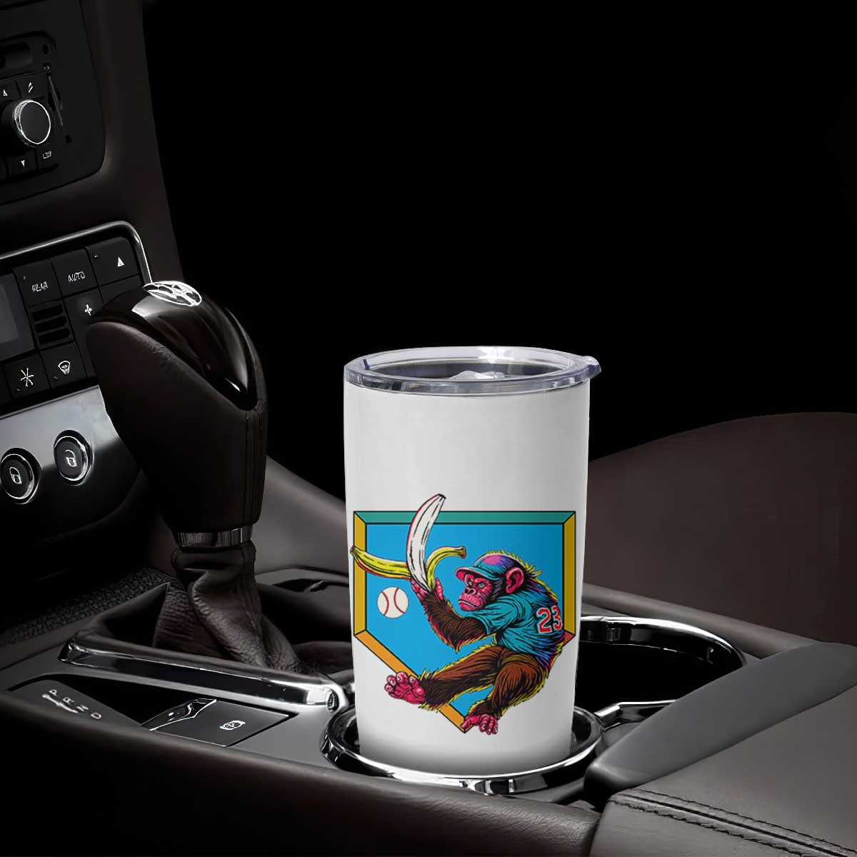Funny Monkey Playing Baseball With Banana Tumbler Cup Sport Humor Gift TS12 Print Your Wear