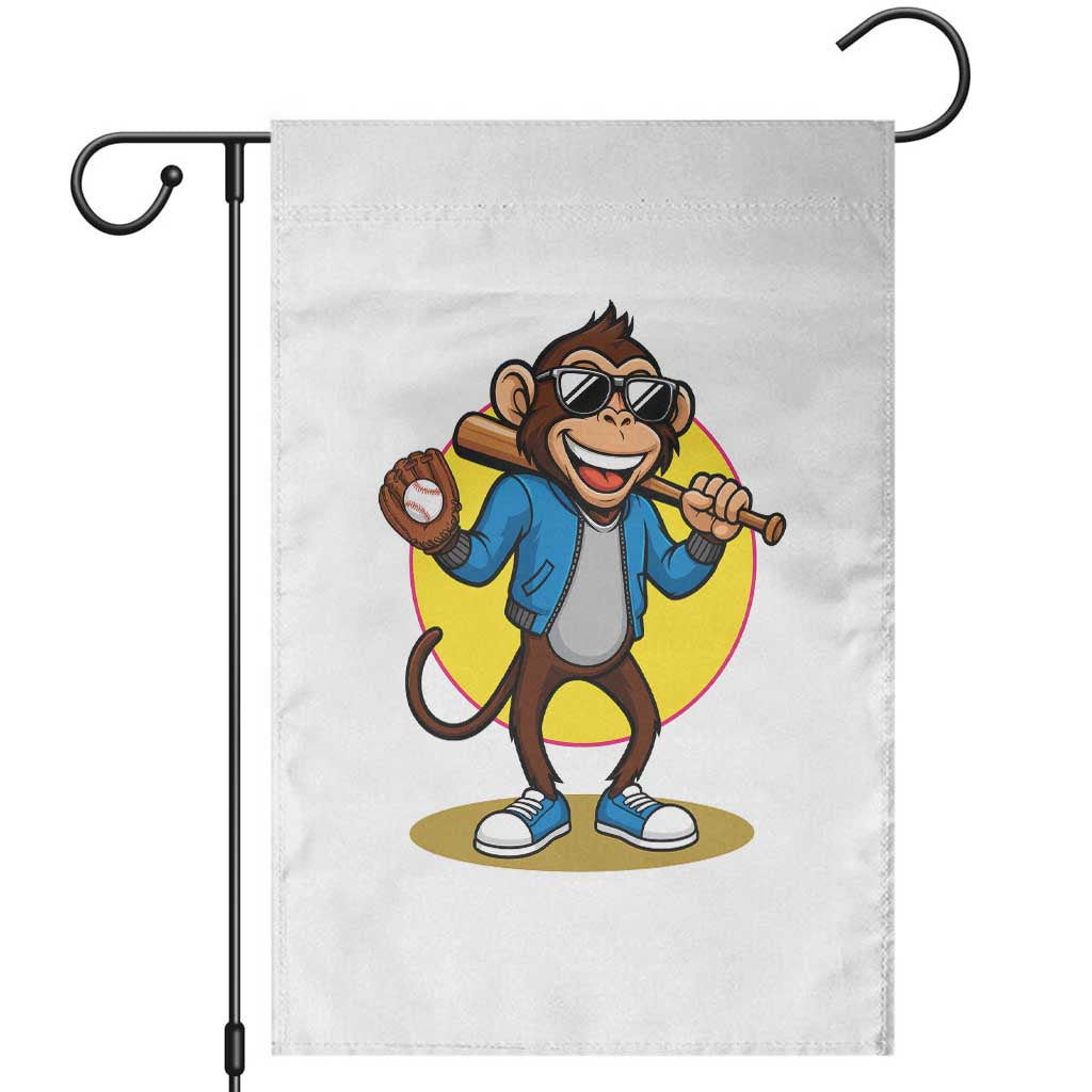 Funny Baseball Garden Flag Monkey Playing Baseball Sport Humor Gift TS12 White Print Your Wear