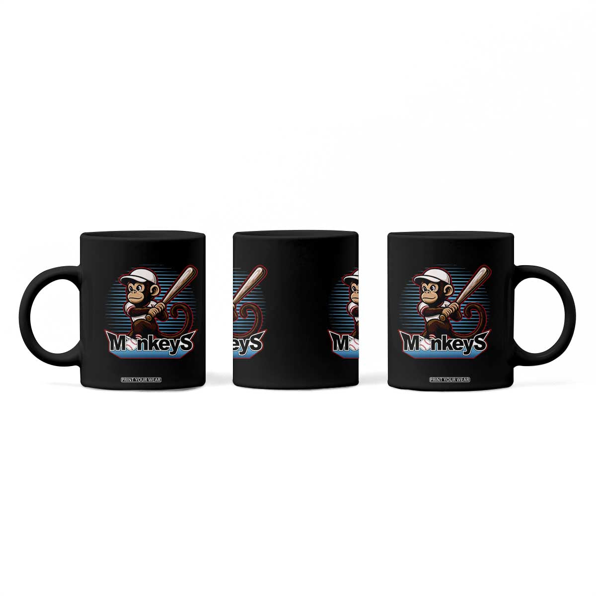 Funny Chimpanzee Swinging Bat Baseball Coffee Mug Sport Humor Gift TS12 Print Your Wear