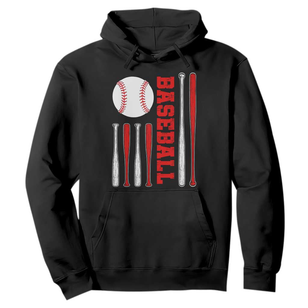 Patriotic Baseball American Flag Hoodie Sports Lover Gift TS12 Black Print Your Wear