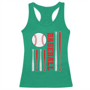 Patriotic Baseball American Flag Racerback Tank Top Sports Lover Gift TS12 Irish Green Print Your Wear