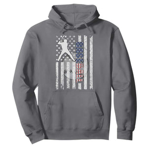 Patriotic Baseball Lover Hoodie USA American Flag Gift TS12 Charcoal Print Your Wear
