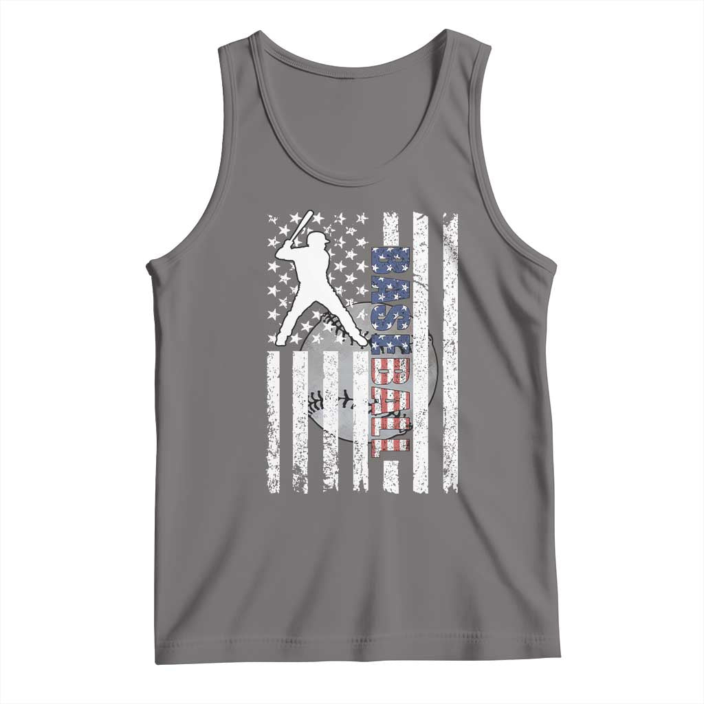 Patriotic Baseball Lover Tank Top USA American Flag Gift TS12 Deep Heather Print Your Wear
