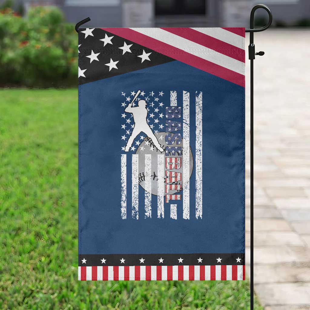 Patriotic Baseball Lover Garden Flag USA American Flag Gift TS12 Classic Blue Black Print Your Wear
