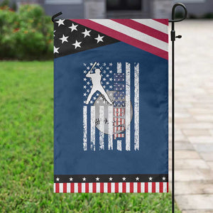 Patriotic Baseball Lover Garden Flag USA American Flag Gift TS12 Classic Blue Black Print Your Wear