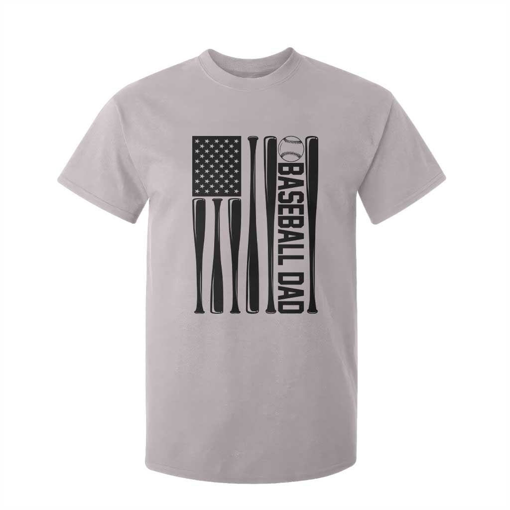 Baseball Dad Patriotic T Shirt For Kid USA American Flag Gift TS12 Ice Gray Print Your Wear