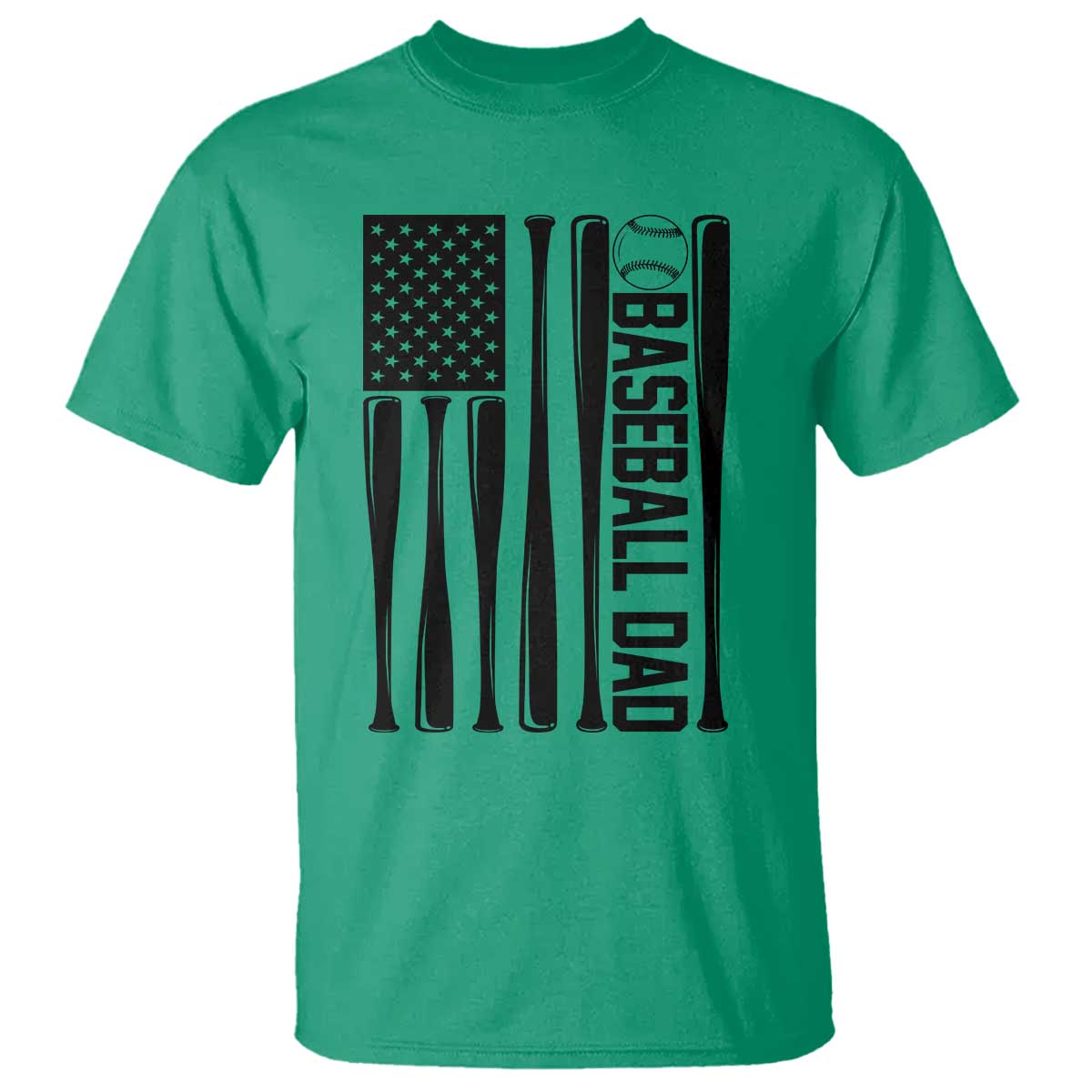 Baseball Dad Patriotic T Shirt USA American Flag Gift TS12 Irish Green Print Your Wear