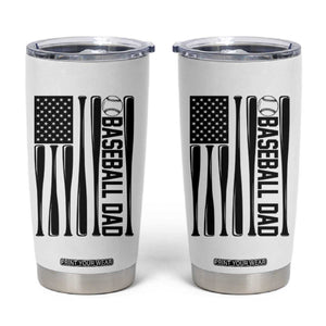Baseball Dad Patriotic Tumbler Cup USA American Flag Gift TS12 White Print Your Wear