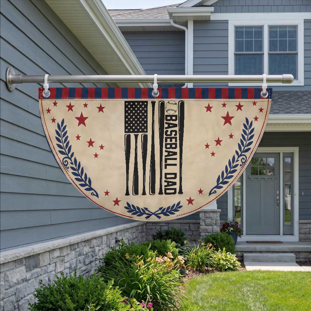 Baseball Dad Patriotic Fan Flag USA American Flag Gift TS12 2pcs pack Laurel Tan Print Your Wear