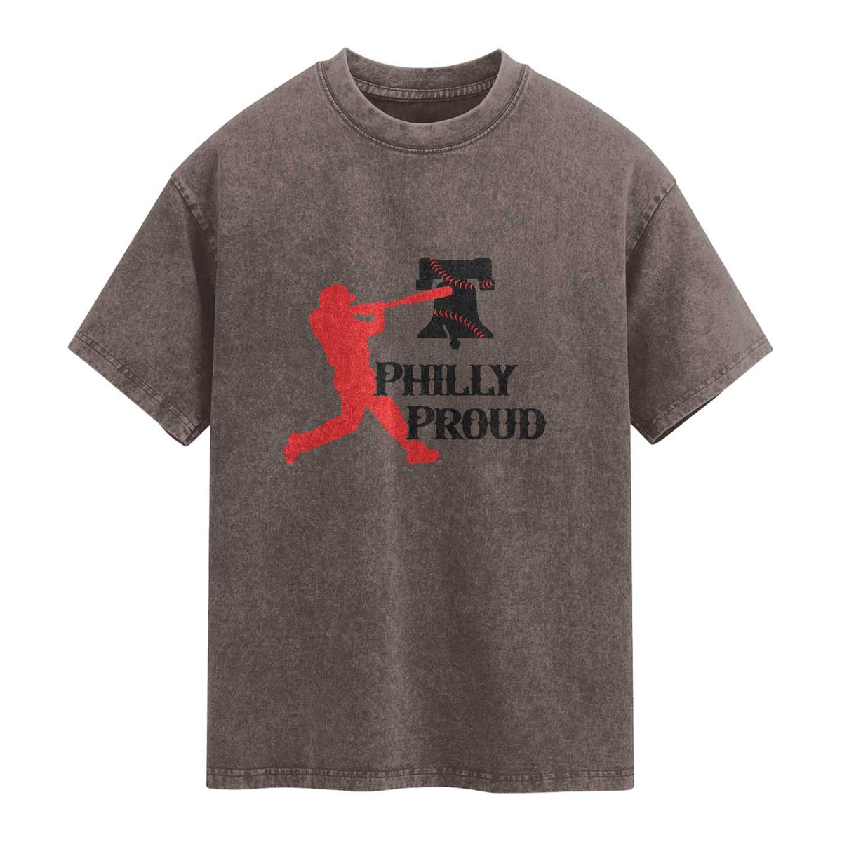 Baseball Lover Washed Cotton T-Shirt Vintage Liberty Bell Philly Proud