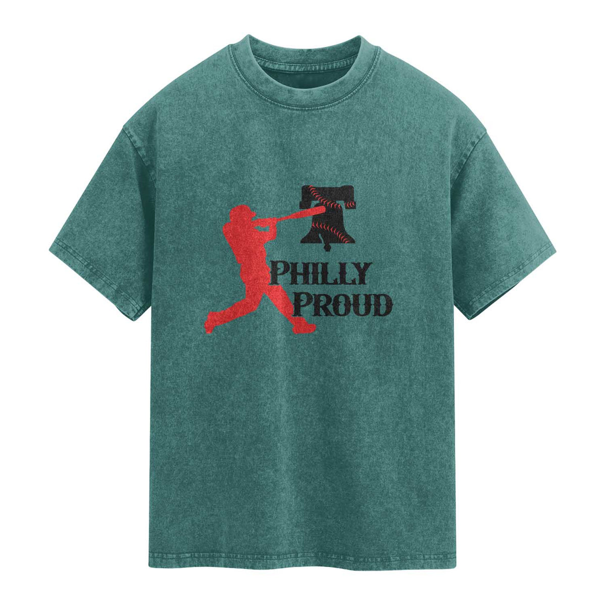 Baseball Lover Washed Cotton T-Shirt Vintage Liberty Bell Philly Proud