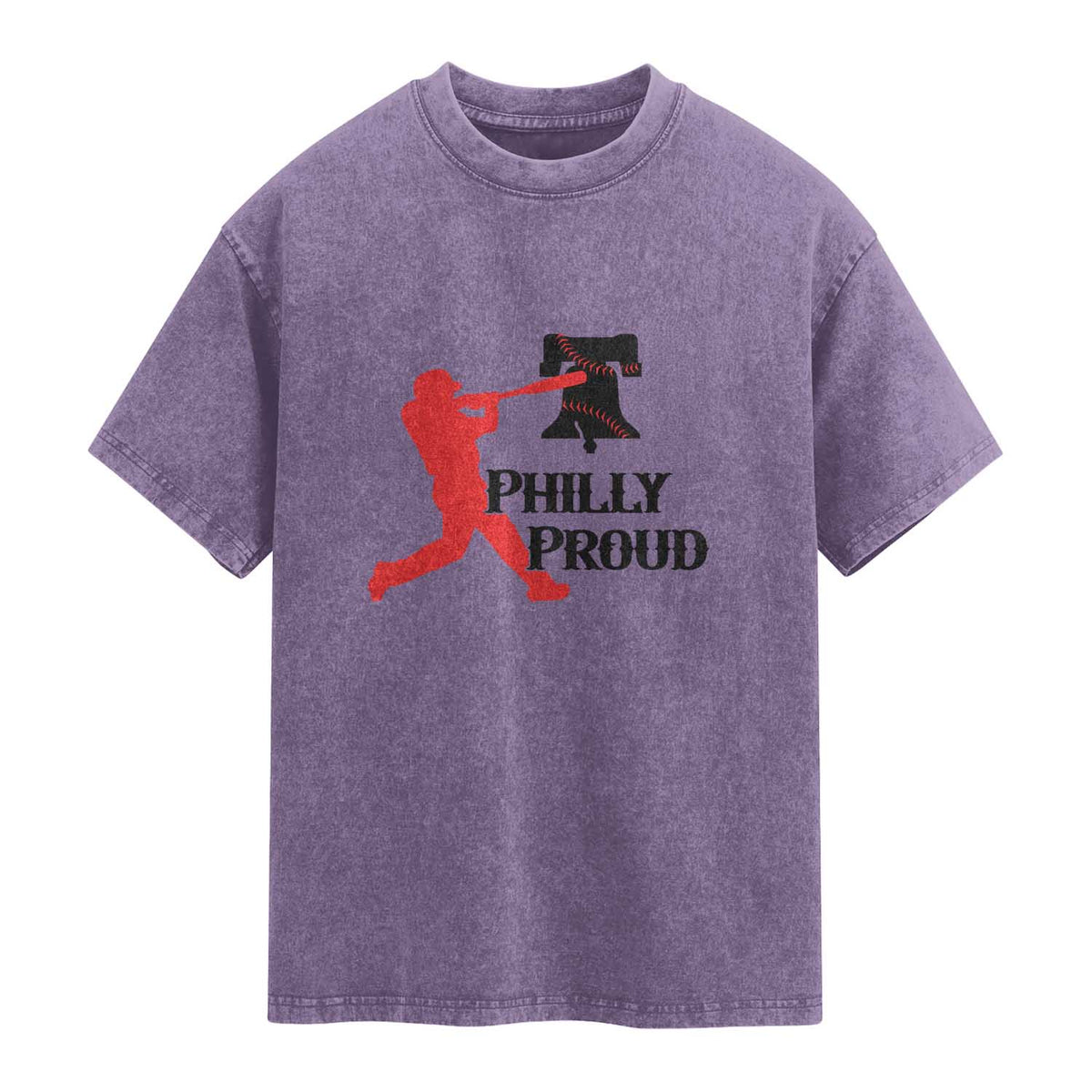 Baseball Lover Washed Cotton T-Shirt Vintage Liberty Bell Philly Proud