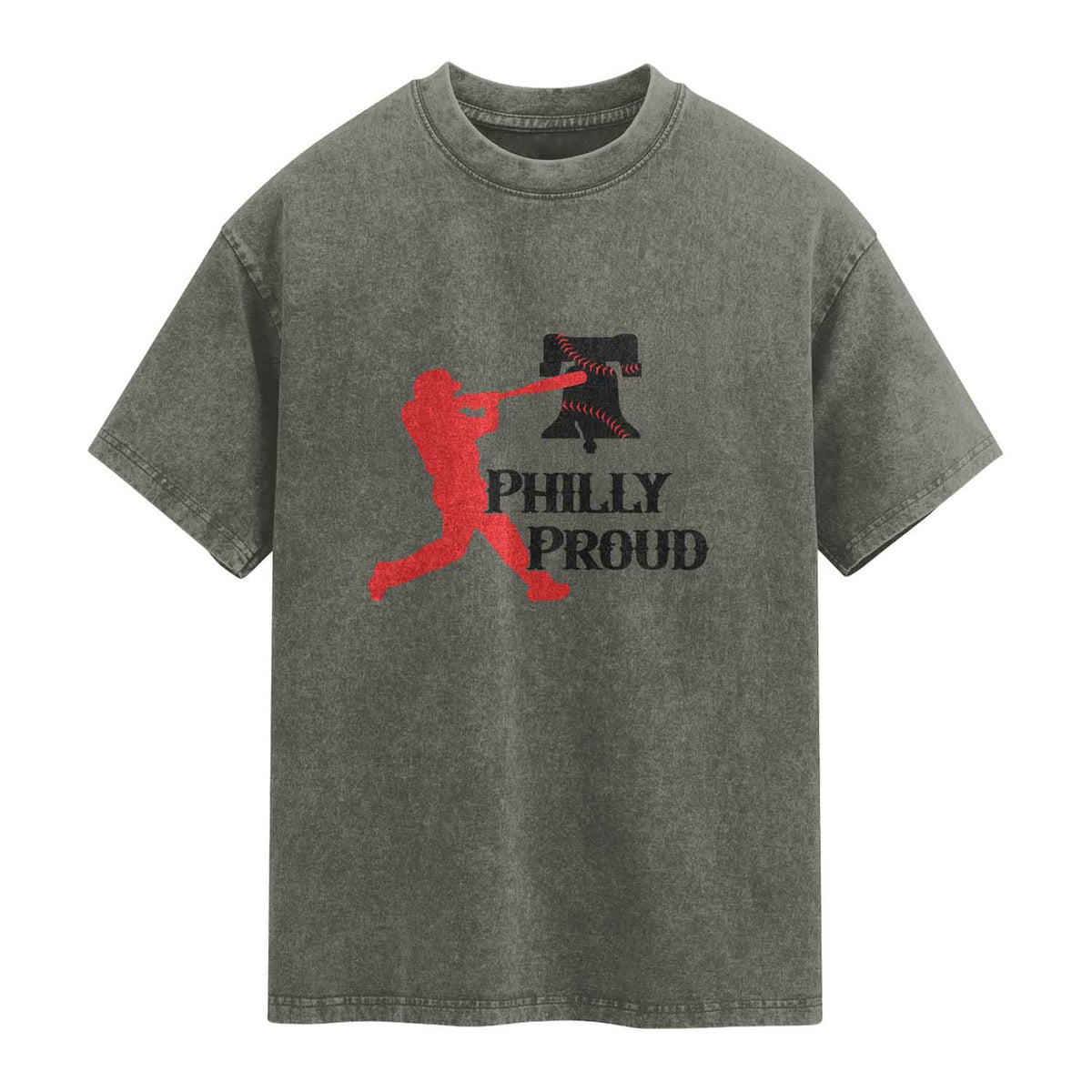 Baseball Lover Washed Cotton T-Shirt Vintage Liberty Bell Philly Proud