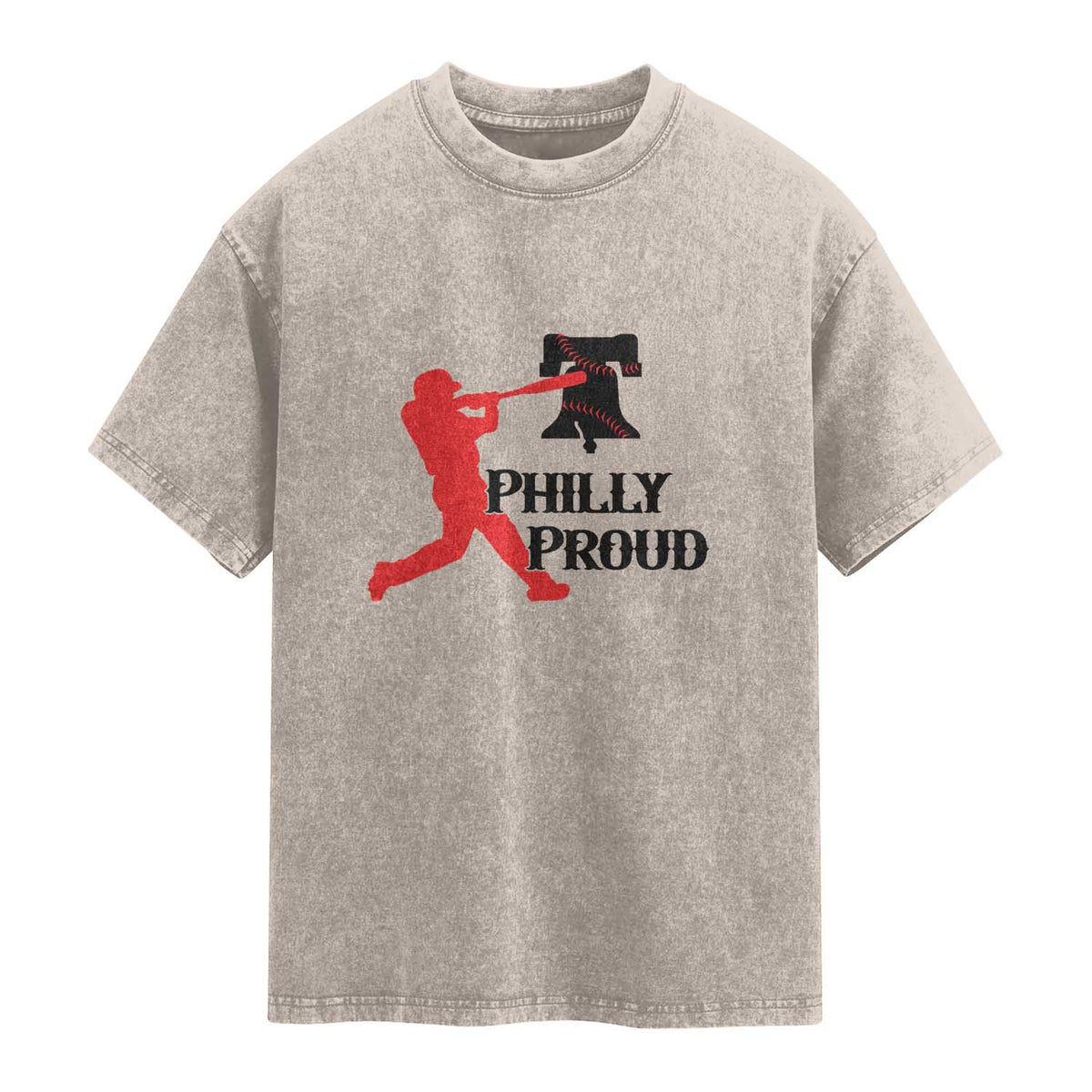 Baseball Lover Washed Cotton T-Shirt Vintage Liberty Bell Philly Proud