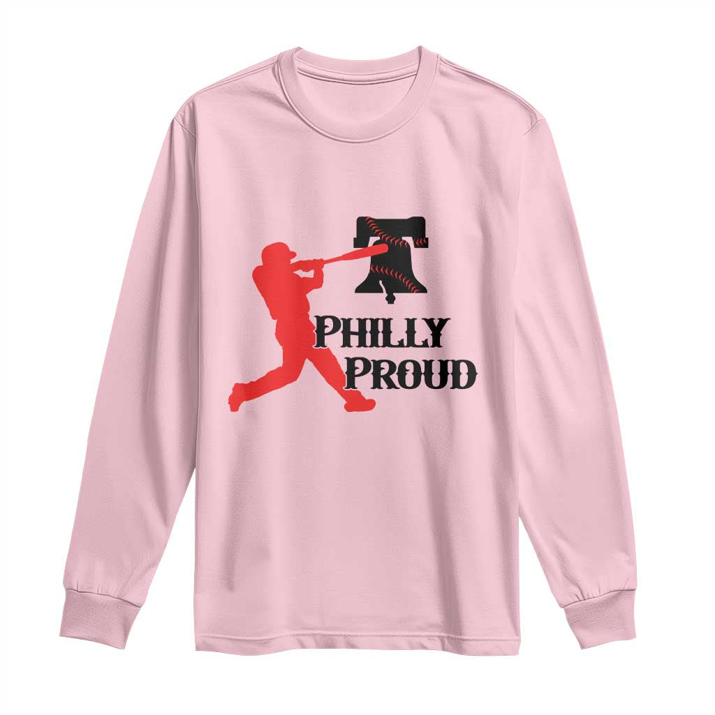 Baseball Lover Long Sleeve Shirt Vintage Liberty Bell Philly Proud TS12 Light Pink Print Your Wear