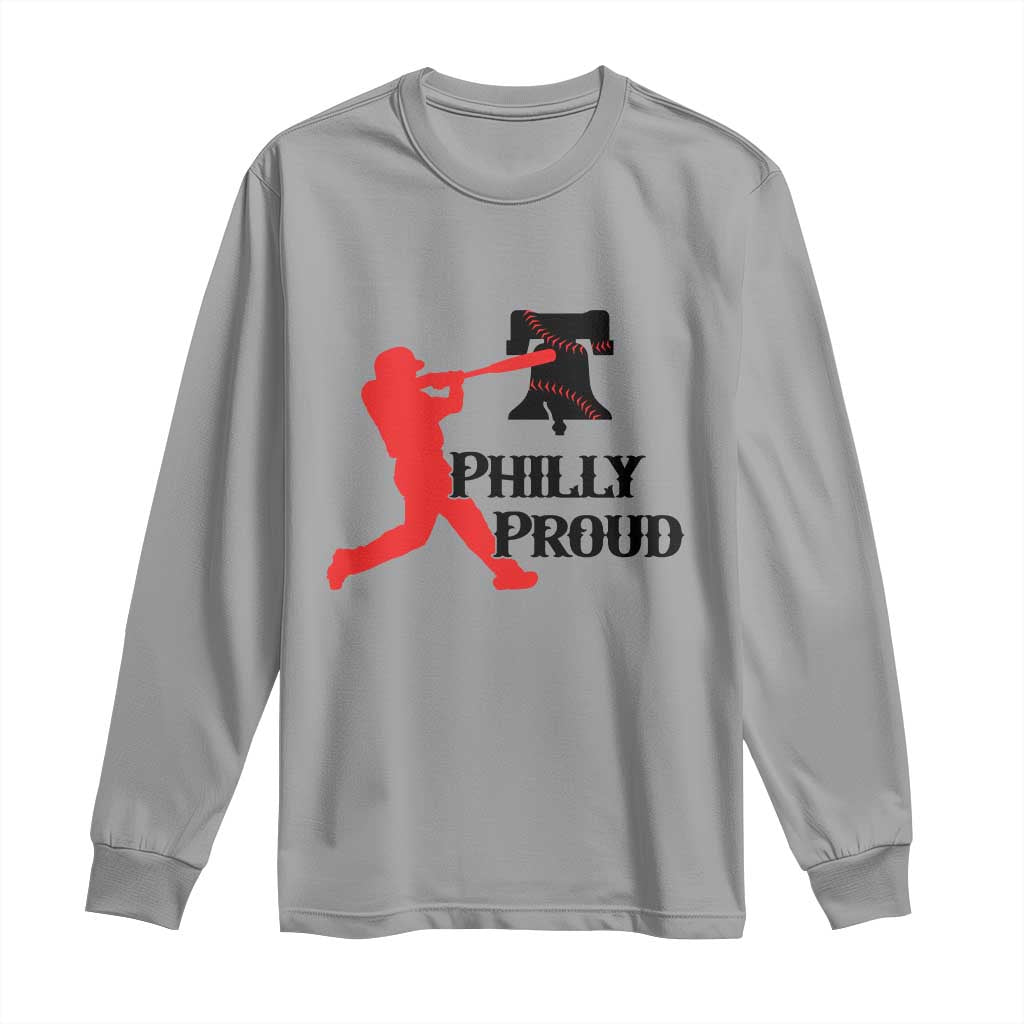 Baseball Lover Long Sleeve Shirt Vintage Liberty Bell Philly Proud TS12 Sport Gray Print Your Wear