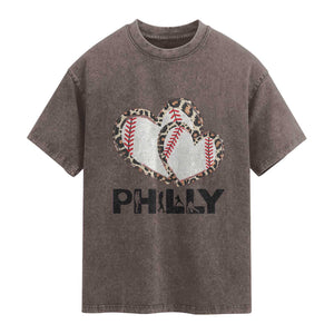 Funny Vintage Philly Baseball Washed Cotton T-Shirt Sport Humor Gift