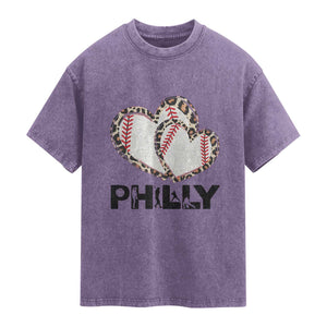 Funny Vintage Philly Baseball Washed Cotton T-Shirt Sport Humor Gift