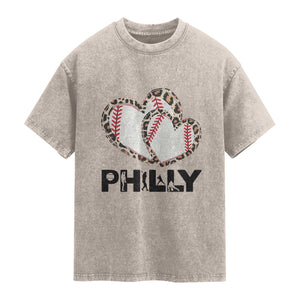 Funny Vintage Philly Baseball Washed Cotton T-Shirt Sport Humor Gift