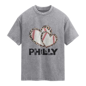 Funny Vintage Philly Baseball Washed Cotton T-Shirt Sport Humor Gift