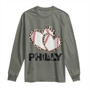 Funny Vintage Philly Baseball Long Sleeve Shirt Sport Humor Gift TS12 Military Green Print Your Wear