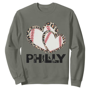 Funny Vintage Philly Baseball Sweatshirt Sport Humor Gift TS12 Military Green Print Your Wear
