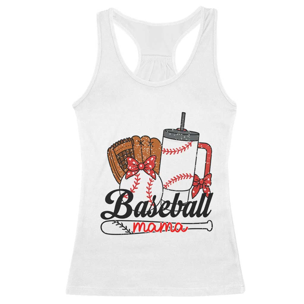Baseball Mama Racerback Tank Top Funny Sports Mom Life Lover TS12 White Print Your Wear