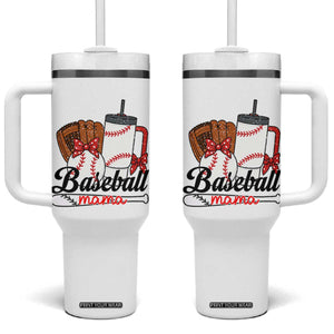Baseball Mama Tumbler With Handle Funny Sports Mom Life Lover TS12 One Size: 40 oz White Print Your Wear