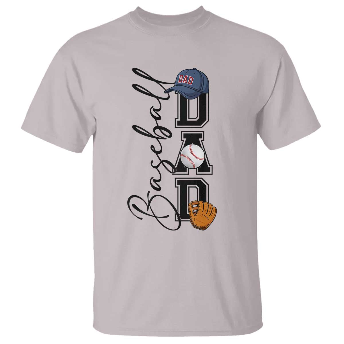 Baseball Dad T Shirt Funny Sports Papa Life Lover TS12 Ice Gray Print Your Wear