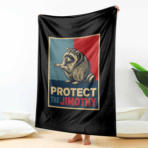 Protect The Jimothy Throw Blanket Funny Retro Trash Panda Animal Lover Meme TS12 Print Your Wear
