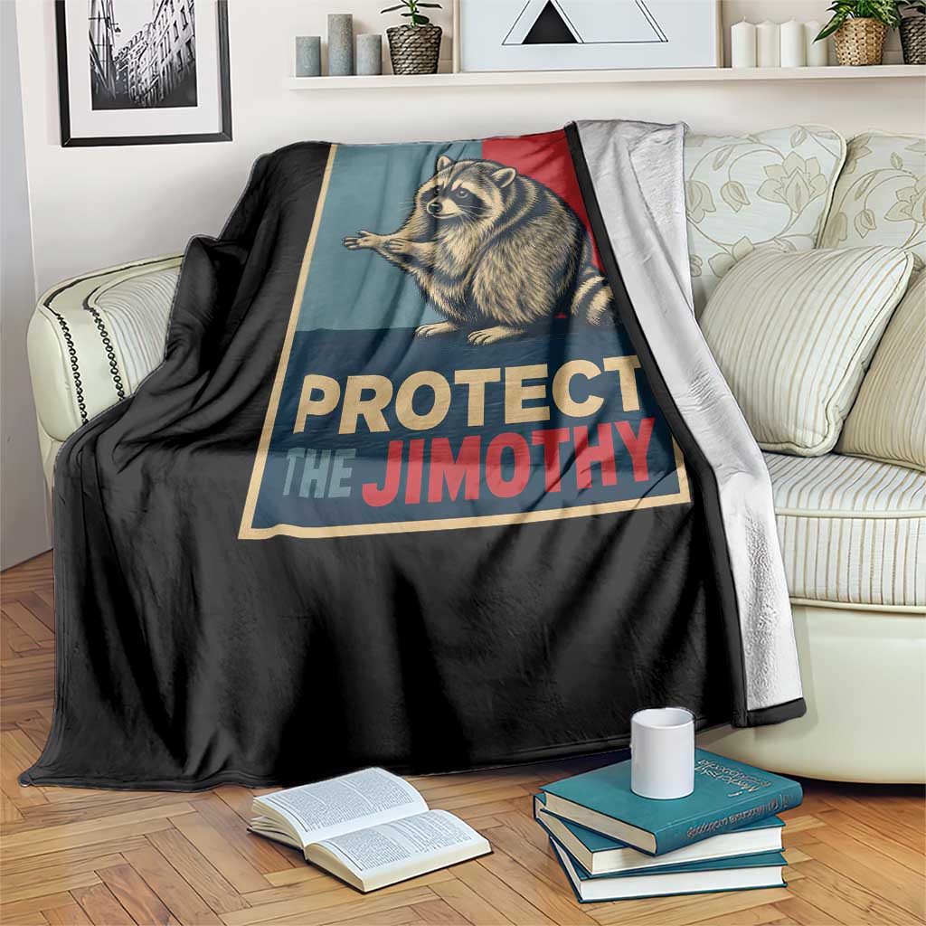 Protect The Jimothy Throw Blanket Funny Retro Trash Panda Animal Lover Meme TS12 Print Your Wear