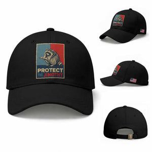 Protect The Jimothy Baseball Cap Funny Retro Trash Panda Animal Lover Meme TS12 Baseball Cap Universal Fit Black Print Your Wear