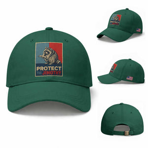 Protect The Jimothy Baseball Cap Funny Retro Trash Panda Animal Lover Meme TS12 Baseball Cap Universal Fit Irish Green Print Your Wear