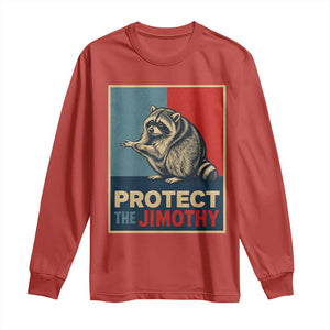 Protect The Jimothy Long Sleeve Shirt Funny Retro Trash Panda Animal Lover Meme TS12 Red Print Your Wear