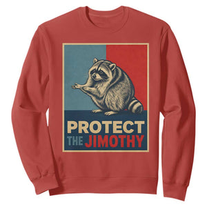 Protect The Jimothy Sweatshirt Funny Retro Trash Panda Animal Lover Meme TS12 Red Print Your Wear