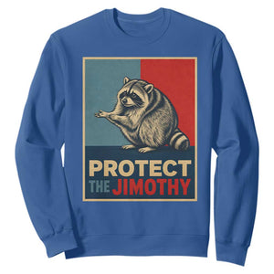 Protect The Jimothy Sweatshirt Funny Retro Trash Panda Animal Lover Meme TS12 Royal Blue Print Your Wear