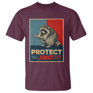 Protect The Jimothy T Shirt Funny Retro Trash Panda Animal Lover Meme TS12 Maroon Print Your Wear