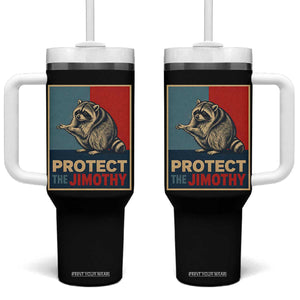 Protect The Jimothy Tumbler With Handle Funny Retro Trash Panda Animal Lover Meme TS12 One Size: 40 oz Black Print Your Wear