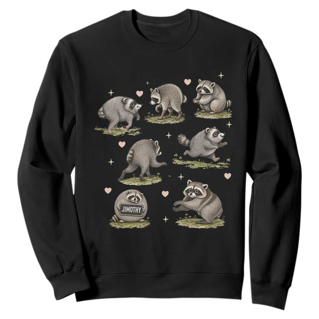 Cute Jimothy The Raccoon Sweatshirt Viral Seattle Wildlife Trash Panda Gift TS12 Black Print Your Wear