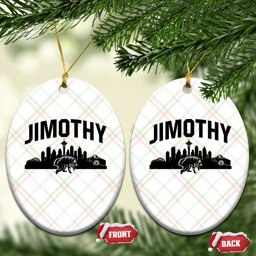 Jimothy The Raccoon Ceramic Ornament Seattle Space Needle Mount Rainier Landscape Art TS12 Print Your Wear