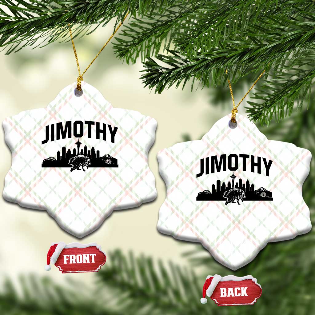 Jimothy The Raccoon Ceramic Ornament Seattle Space Needle Mount Rainier Landscape Art TS12 Print Your Wear